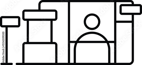Airport security checkpoint icon illustration