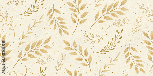 Watercolor leaf pattern in tea shades with mocha mousse accents