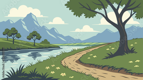 During the day, create illustrations in the wild and natural environment.