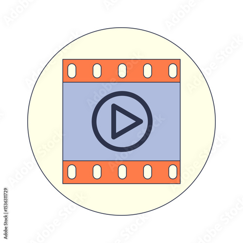 An icon of a classic film strip with a play button. It symbolizes the fusion of traditional cinema with modern digital video, streaming, and multimedia.