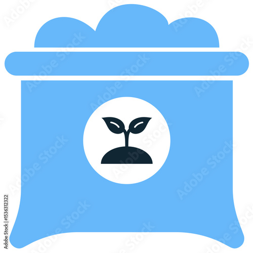 Fertilizer icon vector representing plant nutrients for agricultural growth. Perfect for illustrating crop enhancement, soil enrichment, and sustainable farming practices.
