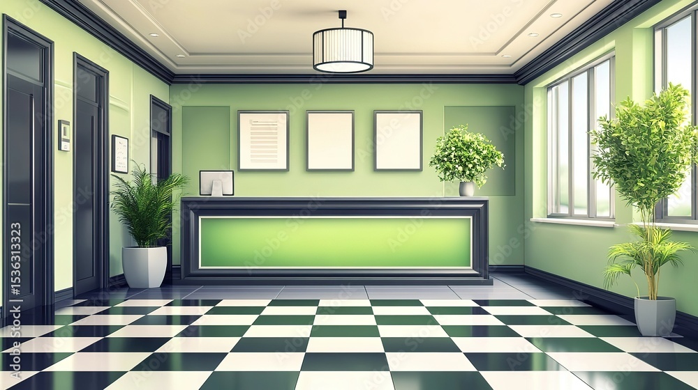 Fototapeta premium Modern Lobby Reception Area