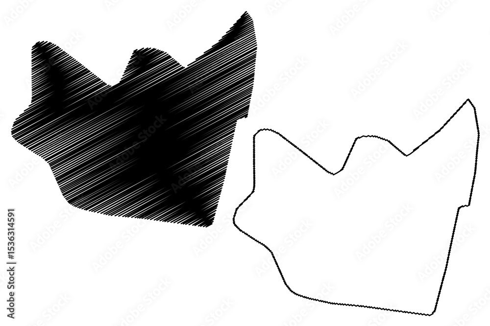 Huambo City (Republic of Angola, Huambo Province) map vector illustration, scribble sketch City of Nova Lisboa map