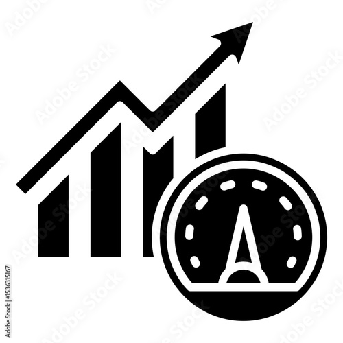 Benchmark Test glyph, mini illustration icon. use for modern concept, print, UI, UX kit, web and app development. Vector related to product offering, marketing, business.