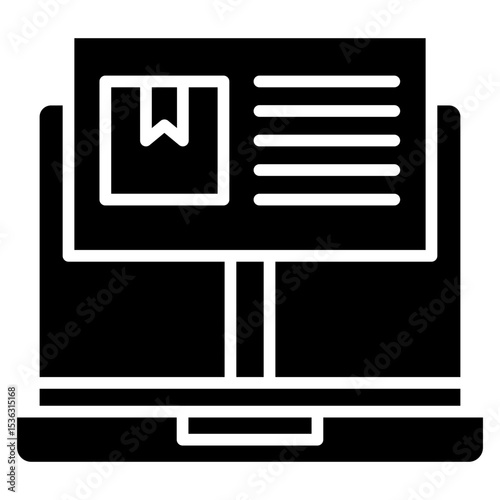 Banner Ads glyph, mini illustration icon. use for modern concept, print, UI, UX kit, web and app development. Vector related to product offering, marketing, business.