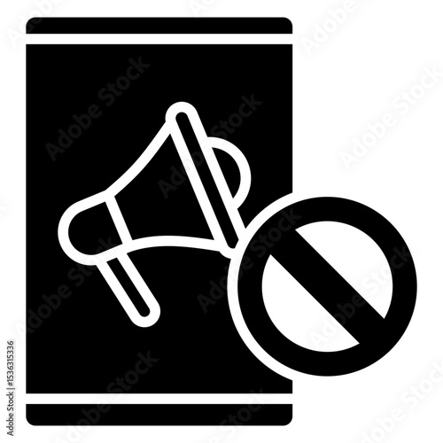 Ads Blocker glyph, mini illustration icon. use for modern concept, print, UI, UX kit, web and app development. Vector related to product offering, marketing, business.