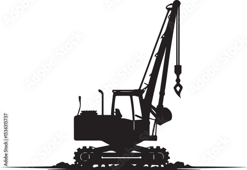 Excavator & Digger Silhouette Set
