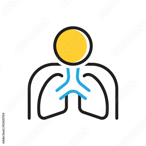 Multi color icon for lung