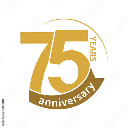 75 Years Anniversary Celebration Label Design