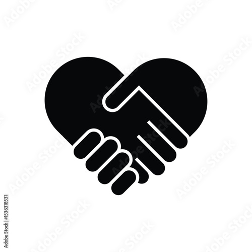 Black Agreement Icon Vector Solid Design