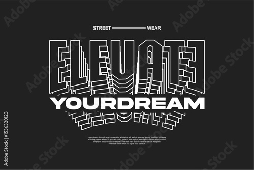typography streetwear urban fashion template for printing	
