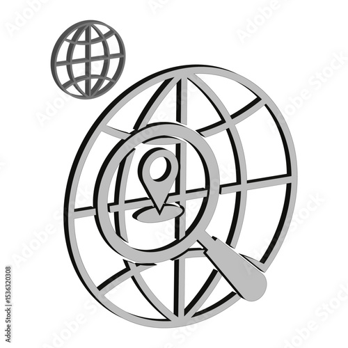 World map icon. Global people network. Communication vector sphere. Connection symbol form.