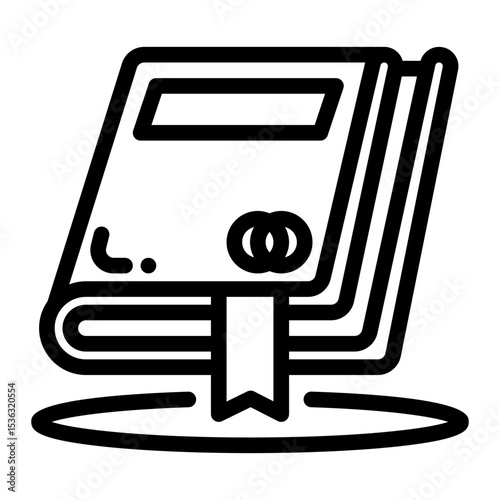 icon book with style outline