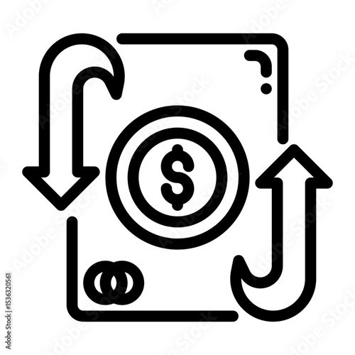 icon money transfer with style outline