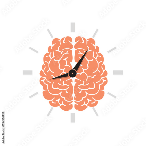 Brain With Clock Time Management Icon