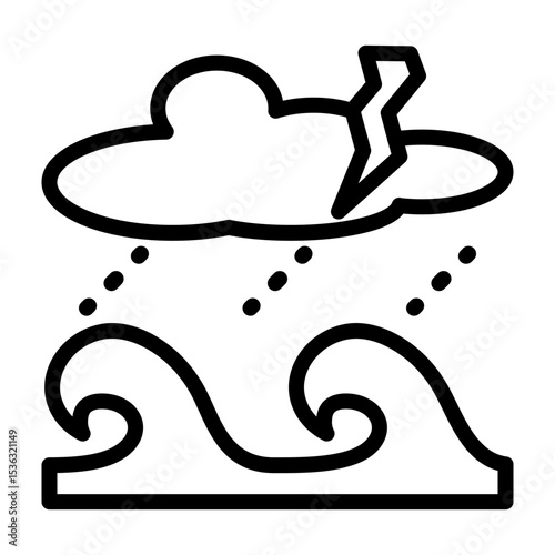 Rain Strom Vector Filled Icon Design