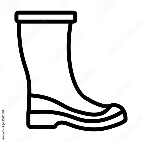 Rain Boot Vector Filled Icon Design