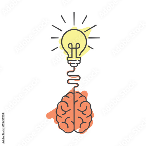 Creative Brain Idea Concept Flat Design