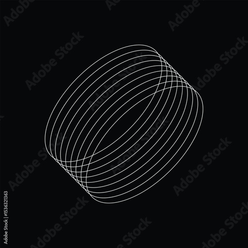 Minimalistic Brutalist Forms Black Background Vector