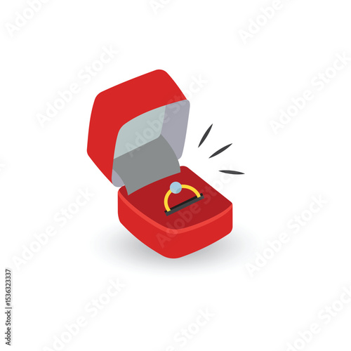 Ring Box Free Flat Design Icon Vector