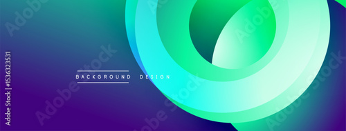 Abstract gradient background. Layers create dynamic visual effect. Blue, green, purple hues blend smoothly. Modern design element.