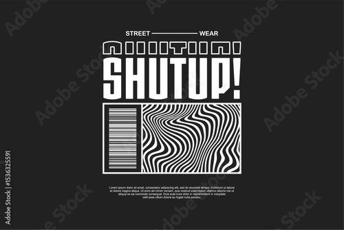 typography streetwear urban fashion template for printing	
