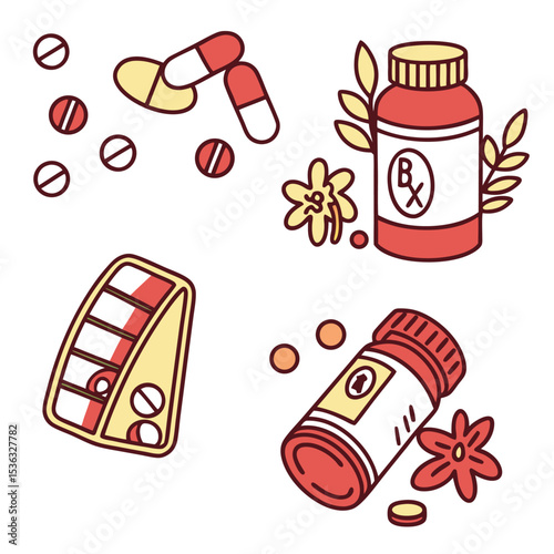 Vitamin and supplement icons