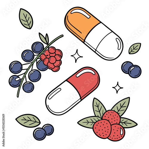 Vitamin and supplement icons