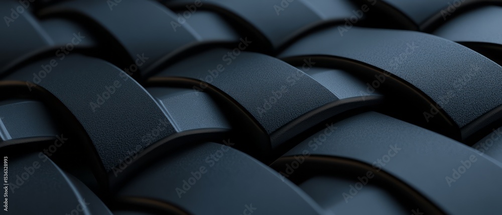 Obraz premium Detailed Close-Up of Interwoven Black Textures with Smooth and Matte Finish