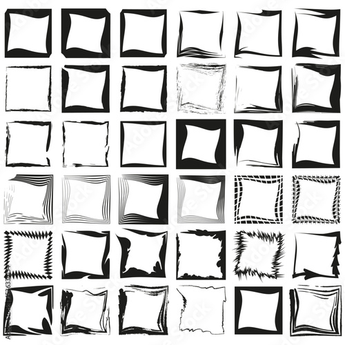 Perspective box layout. Abstract square depth. Vector grid structure. 3D visual shape.