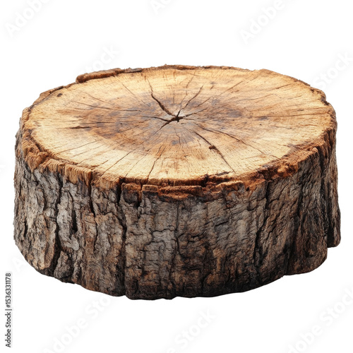 Tree stump isolated on transparent background