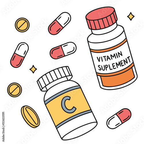 Vitamin and supplement icons