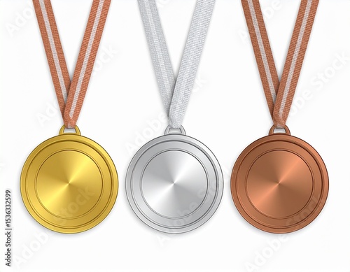 gold silver and bronze medals photo