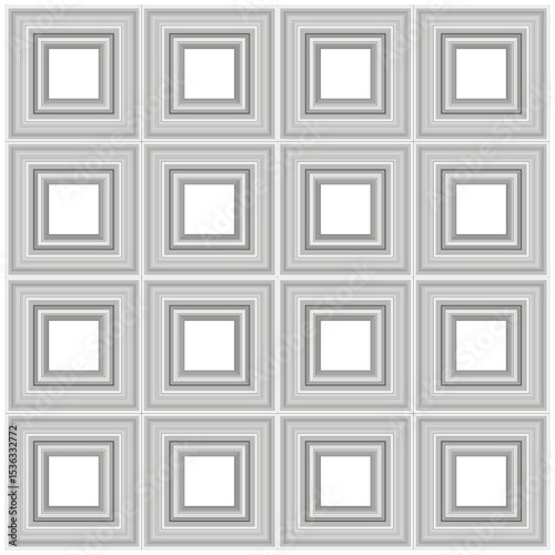 Square grid template. Geometric pattern layout. Vector cell structure. White frame collection.