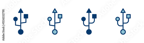 Usb icon vector isolated on white background. Flash disk icon vector