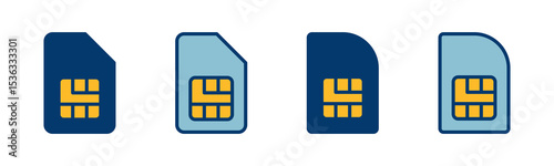 Sim card icon vector isolated on white background. Mobile slot icon. Mobile cellular phone sim card chip.