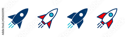 Rocket icon vector isolated on white background. Start Up Concept Symbol. Startup icon