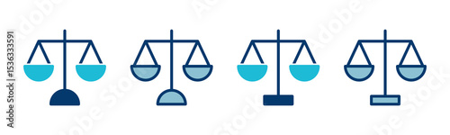 Scales icon vector isolated on white background . Law scale icon. Justice sign