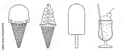 アイスのイラストセット
