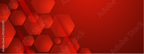 Red hexagonal shapes abstract background suitable for graphic design projects, website backgrounds, digital art, print media, and geometric themed designs.