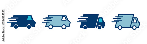 Delivery Icon vector isolated on white background. Fast Delivery Icon. Fast shipping delivery truck. Truck icon delivery