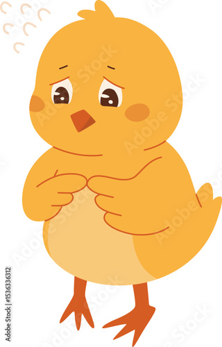 Shy Chick Looking Down

