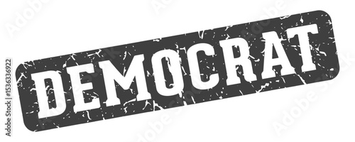 democrat rectangular sign. democrat stamp