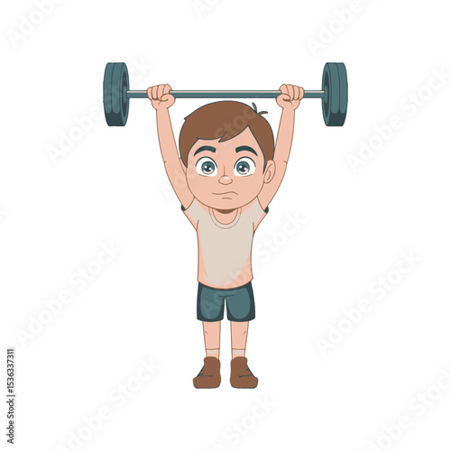 young man lifting weights