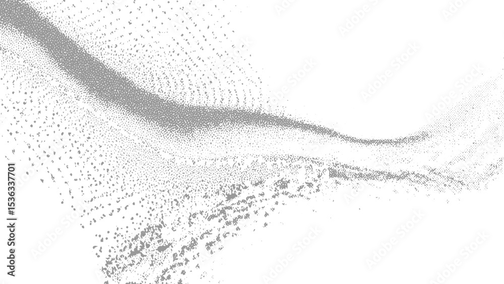 Abstract Grey Speckles Scattered on White Background Particle Dispersion Effect Design Element vector