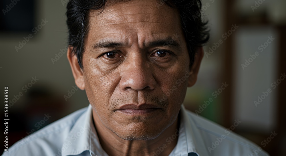 Fototapeta premium Portrait of a Man with Serious Expression