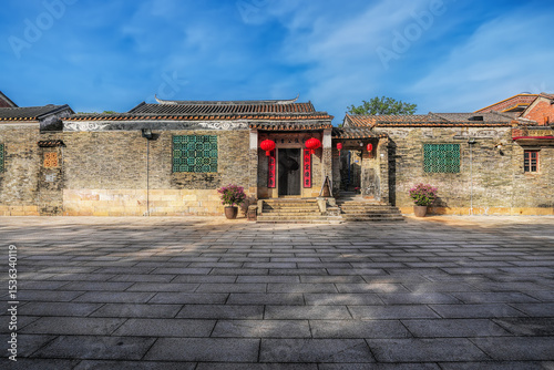 Guangzhou city, Guangdong, China. Huadu Langtou Village, with a history of more than 600 years, is an outstanding representative of the traditional village culture in the Cantonese region.
