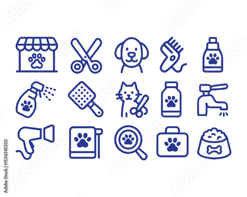 Grooming icon set