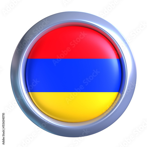 3D Armenia Flag with circle metallic frame, showcasing national emblem detail in a polished, modern design. Perfect for apps, UI, or educational use Free Download 3D Armenia Flag with circle metallic frame, showcasing national emblem detail in a polished, modern design. Perfect for apps, UI, or educational use - GFXLoad