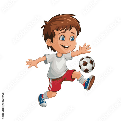 boy playing soccer